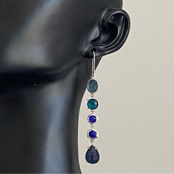 Vintage Ippotita 5 Tier Wonderland Earrings Deep Sea Blue - Picture 3 of 8